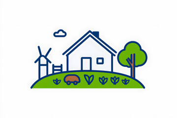 Fototapeta premium Organic farm vector style illustration isolated on white