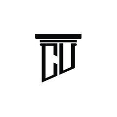 CU monogram logo design letter text name symbol monochrome logotype alphabet character simple logo
