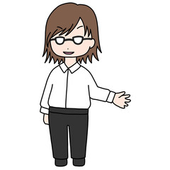 表現キャラ-喜び-中年女性