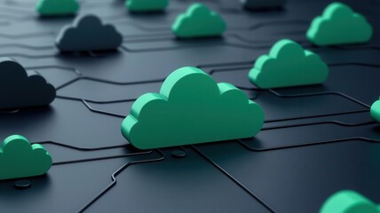 Quantum secured cloud infrastructure, glowing with encryption symbols and data streams, representing advanced quantum cybersecurity technology
