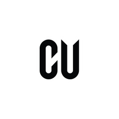 CU monogram logo design letter text name symbol monochrome logotype alphabet character simple logo