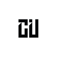 Obraz premium CU monogram logo design letter text name symbol monochrome logotype alphabet character simple logo