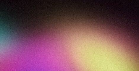 Abstract vignette color gradient grainy backdrop design. Pink purple blue orange color dark vibrant shaped noisy gradient, glowing color flow, bright shine, noise texture, cover, banner, poster