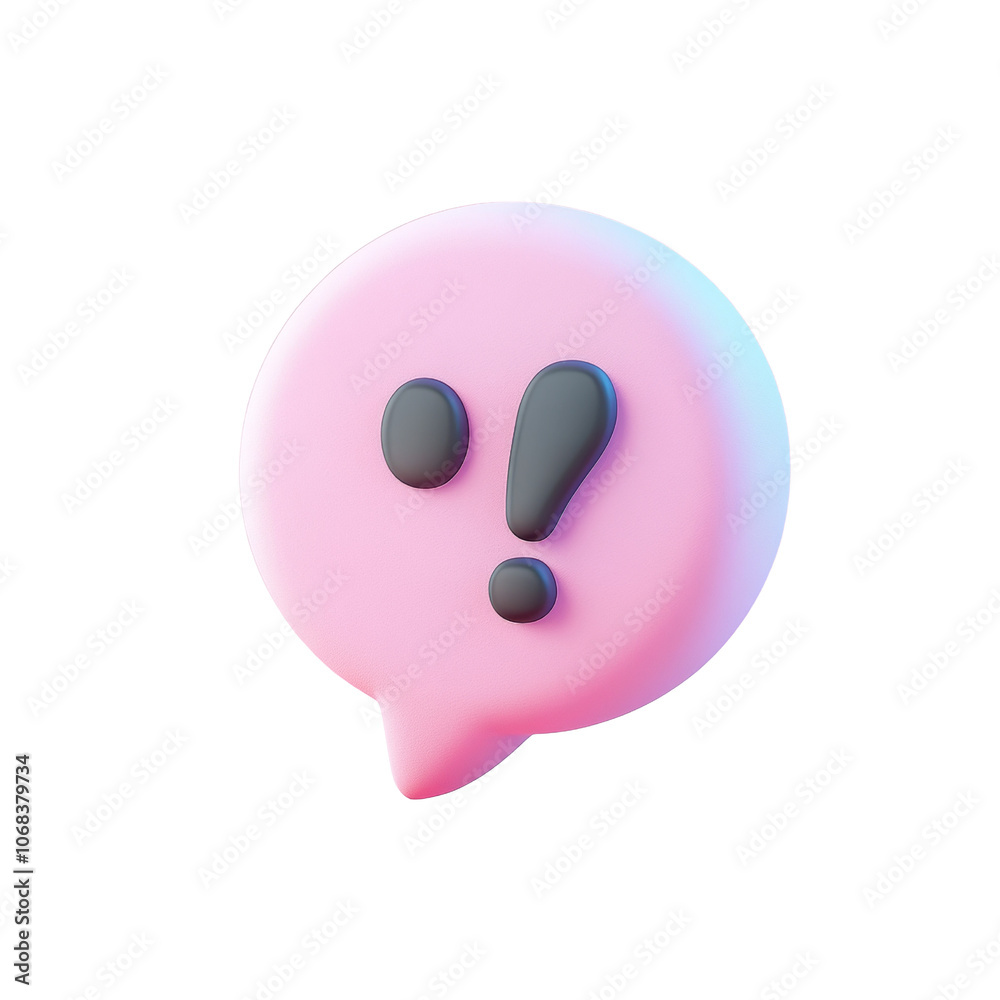 Poster 3d speech bubble with question mark - faq and help icon