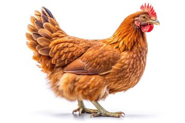 Fototapeta premium Stunning Brown Chicken Isolated on Transparent Background - Perfect for Farm, Poultry, and Culinary Themes in Stock Photography