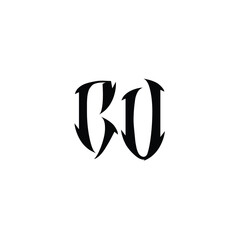 Obraz premium CU monogram logo design letter text name symbol monochrome logotype alphabet character simple logo