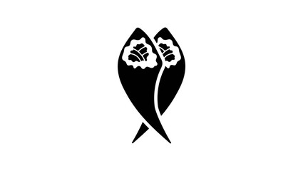Temaki ,Temakizushi emblem, black isolated silhouette