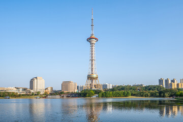Naklejka premium Shennong Pagoda, Shennong Lake, Zhuzhou, China
