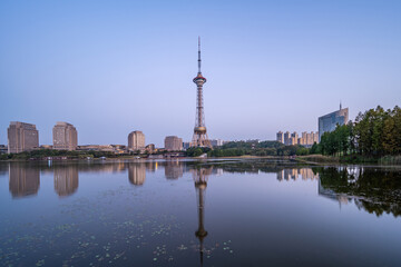 Fototapeta premium Shennong Pagoda, Shennong Lake, Zhuzhou, China