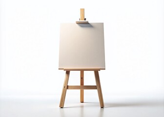 Isolated Blank Canvas on an Easel in Low Light for Creative Projects, Perfect for Art and Design Use with Transparent or White Background, Ideal for Digital and Print Media