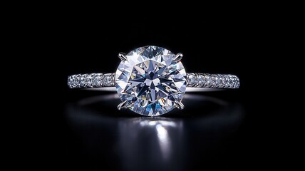 Close-Up of a Diamond Ring Showcasing Intense Sparkle and Brilliant Clarity