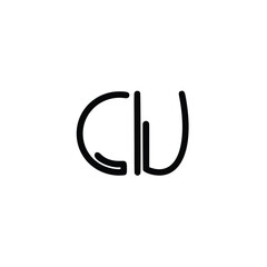 CU monogram logo design letter text name symbol monochrome logotype alphabet character simple logo