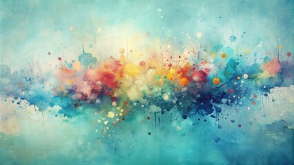 Vintage Style Abstract Watercolor Splatter on Light Blue Background - Artistic Home Decor, Wall Art, Abstract Art, Watercolor Design, Creative Prints, Soft Colors, Tranquil Aesthetic, Unique Art Piece