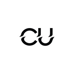 CU monogram logo design letter text name symbol monochrome logotype alphabet character simple logo