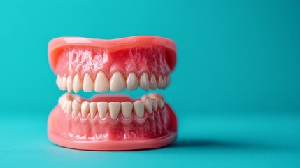 Obraz premium Dental implants are showcased in a model, clearly highlighting their structure and purpose for restoring smiles and dental function effectively