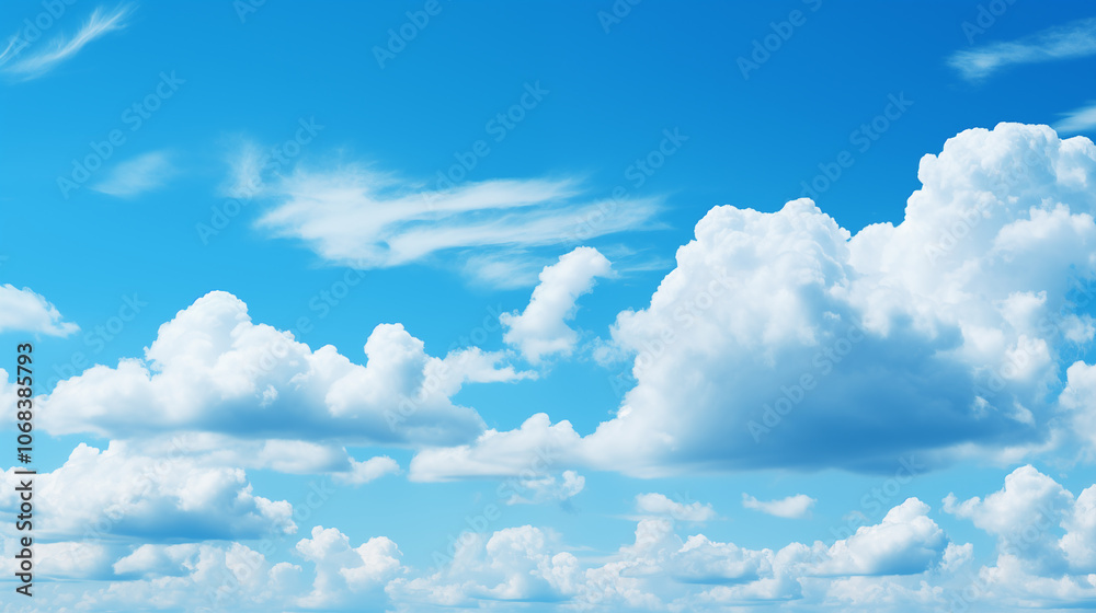 Wall mural sky background with tiny clouds. panorama sky background