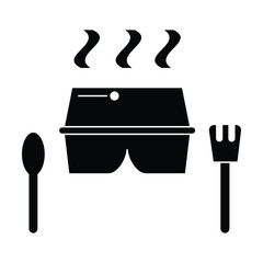 lunch box icon vector on white background
