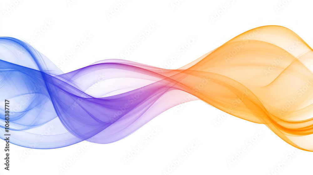 Wall mural vibrant flowing wave pattern with smooth transitions isolated on white background