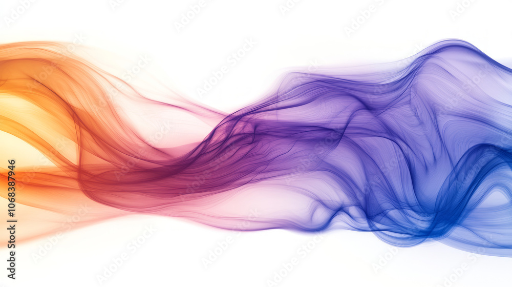 Wall mural vibrant flowing wave pattern with smooth transitions isolated on white background