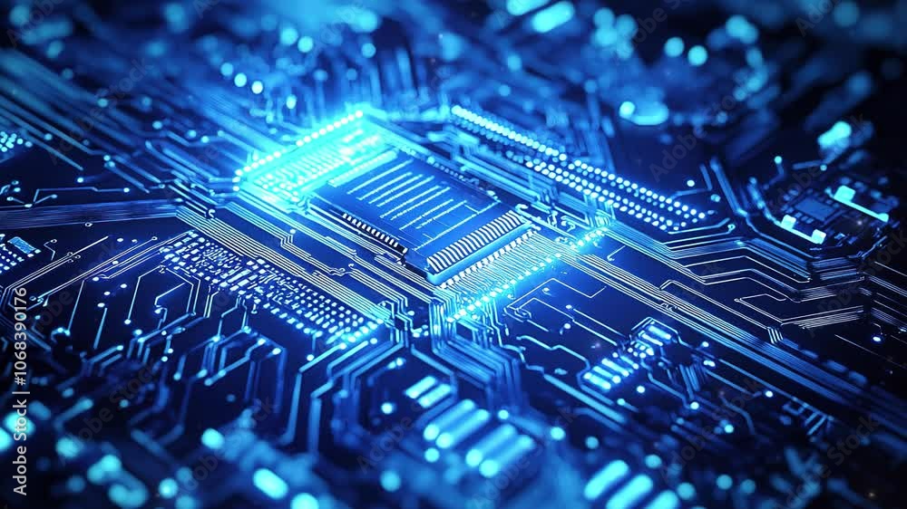 Wall mural futuristic technology concept. abstract circuit board background. abstract digital technology. high-