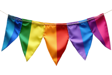 Vibrant pride month flags in colorful arrangement for celebration events