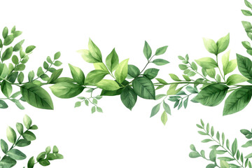 Fototapeta premium Seamless border of green leaves waving gently in a tranquil natural setting