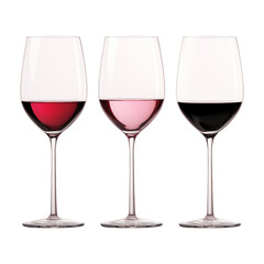 three glasses of wine transparent background