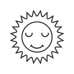 Funny sun icon vector. Smiling sun illustration sign. Sun symbol or logo.