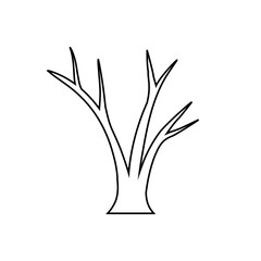 Bare tree icon vector. Tree illustration sign. Autumn symbol or logo.