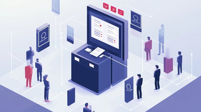 People Waiting in Line for Digital Services