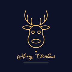 Merry Christmas modern card set elements greeting text lettering blue background vector.