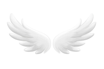 Fototapeta premium Dog paw print with angel wings isolated , symbolizing love