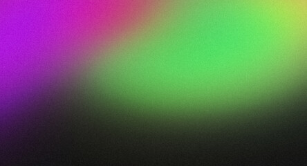Abstract vignette color gradient grainy backdrop design. Purple green color noisy Vibrant gradient texture, color flow shaped, website header design, cover, banner, poster