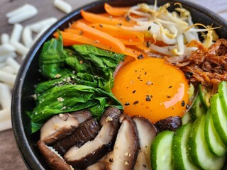 Bibimbap rice and vegetables Korean food