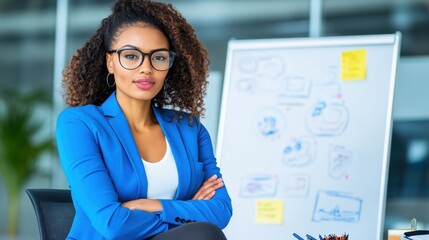 Confident Businesswoman in Meeting Room Setting