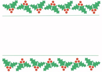 christmas background with holly leaves