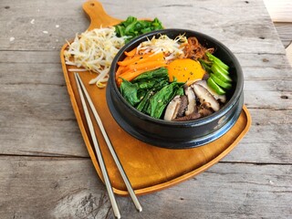 Bibimbap rice and vegetables Korean food