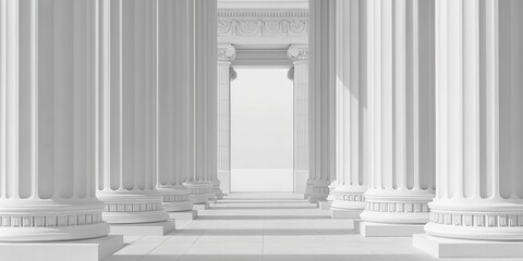 Obraz premium White Marble Columns in Grand Hallway