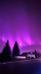 Fototapeta premium Vivid Northern lights during polar night. Epic scene of dancing aurora borealis in the night sky, polar circle.