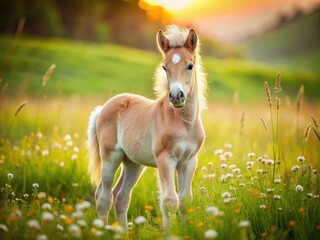 Lovely Haflinger pony foal captured in a picturesque natural environment, showcasing captivating photography that every equine enthusiast will adore and appreciate deeply.