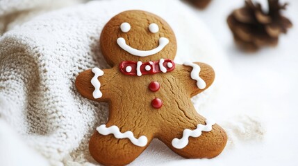 gingerbread person on white