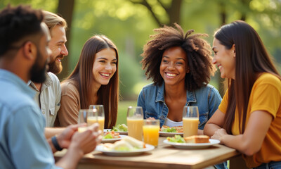 Friends Enjoying a Picnic