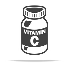 Vitamin bottle icon transparent vector isolated