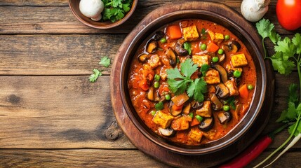 Delicious Hot Sour Soup with Mushrooms and Tofu