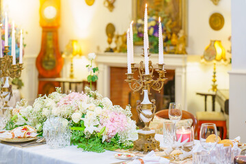 wedding table setting, Table setting at a luxury wedding, and Beautiful flowers on the table	