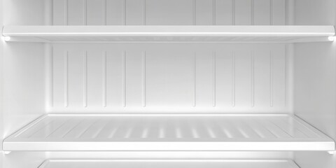 Fototapeta premium Empty White Refrigerator Shelves