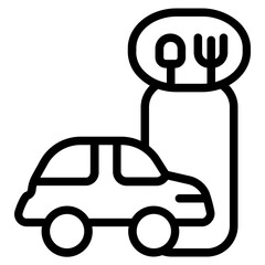Drive thru Line Icon