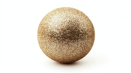 vibrant golden christmas tree ball isolated on white