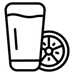 Orange juice glass Solid Icon
