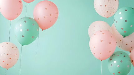 Event invitation background featuring playful polka dots in pastel pink and mint green, perfect for children’s parties or casual gatherings